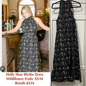 Holly Shae Blythe Wildflower Frolic Midi Dress - Black